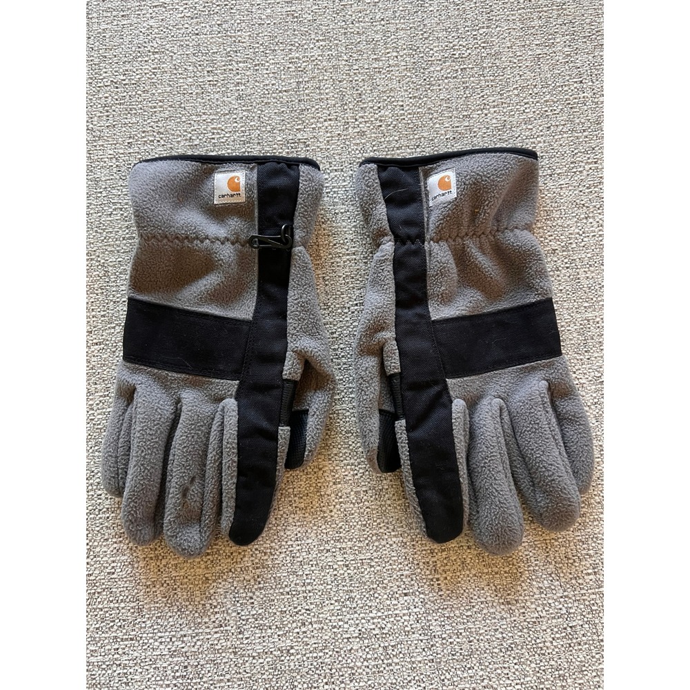 Carhartt Fleece Gloves Mens XXL Gray Black Outdoorsy Utility Workwear Winter